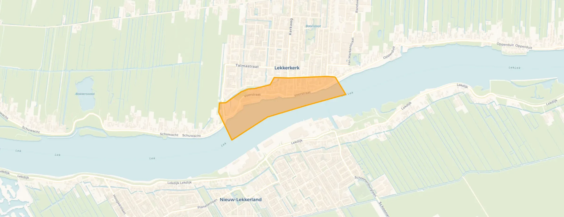 Kaart van Voorstraat en Centrum