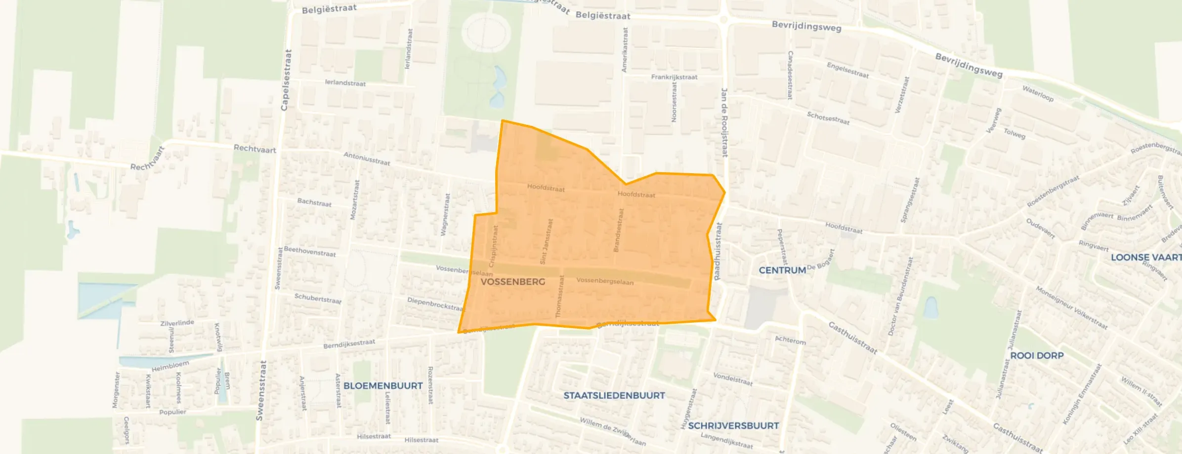 Kaart van Vossenberg (oost)