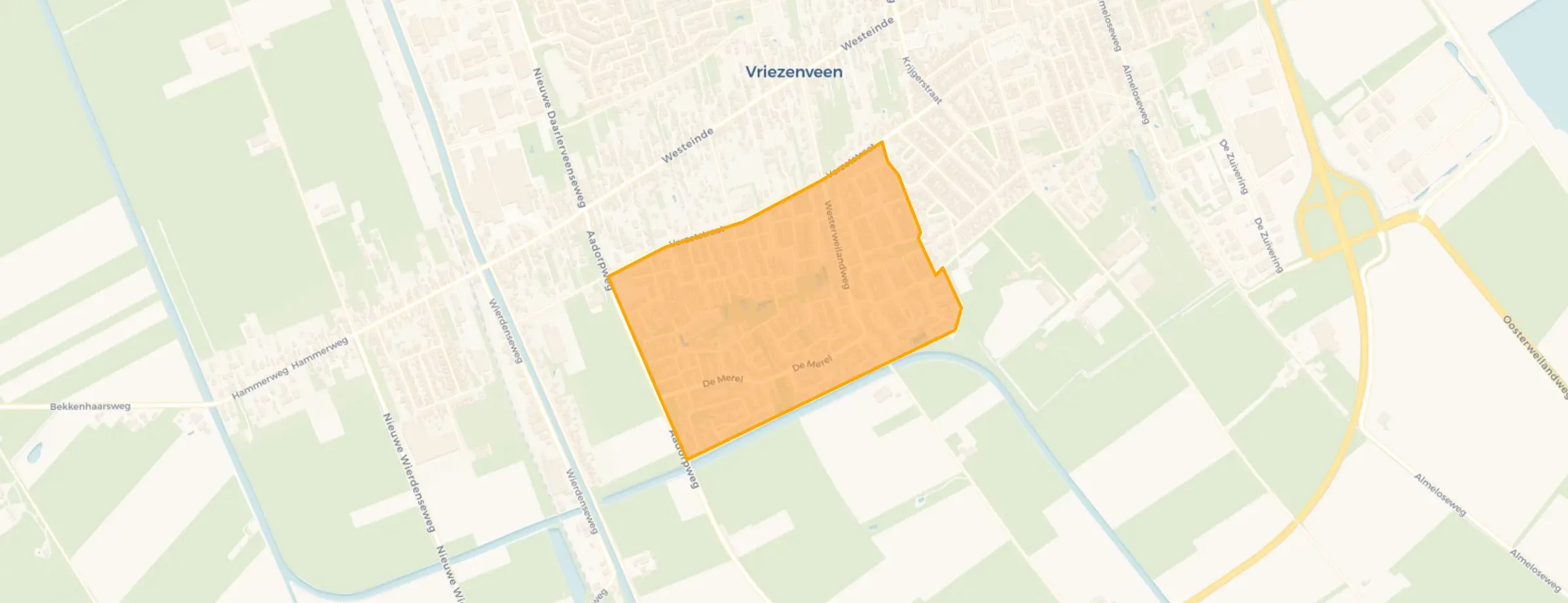 Kaart van Vriezenveen Elzenhoek