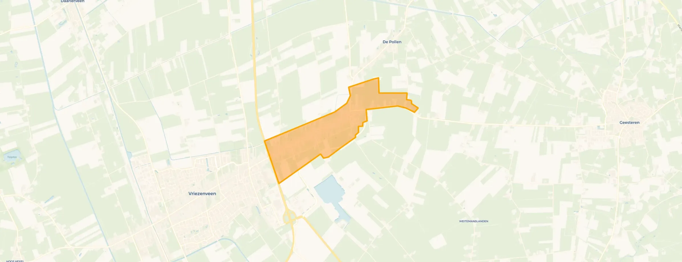 Kaart van Vriezenveen Oosteinde en Slot