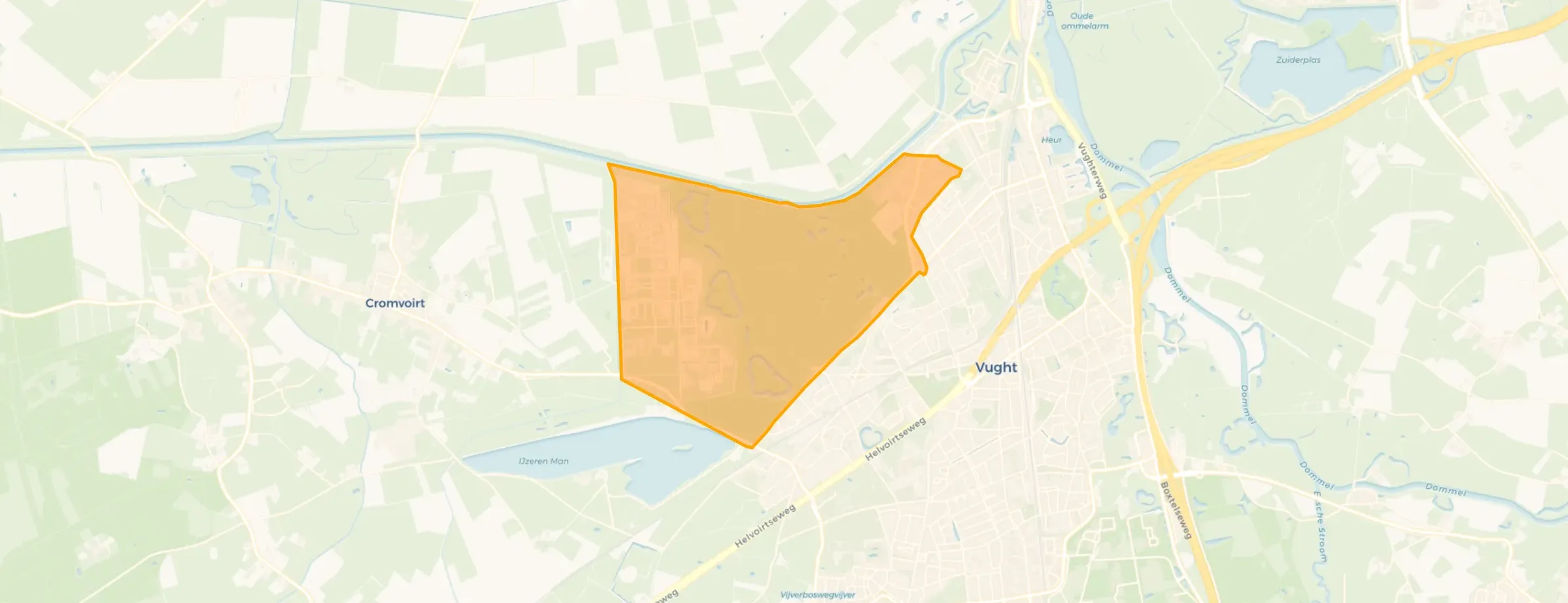 Kaart van Vughtse Heide en Lunetten