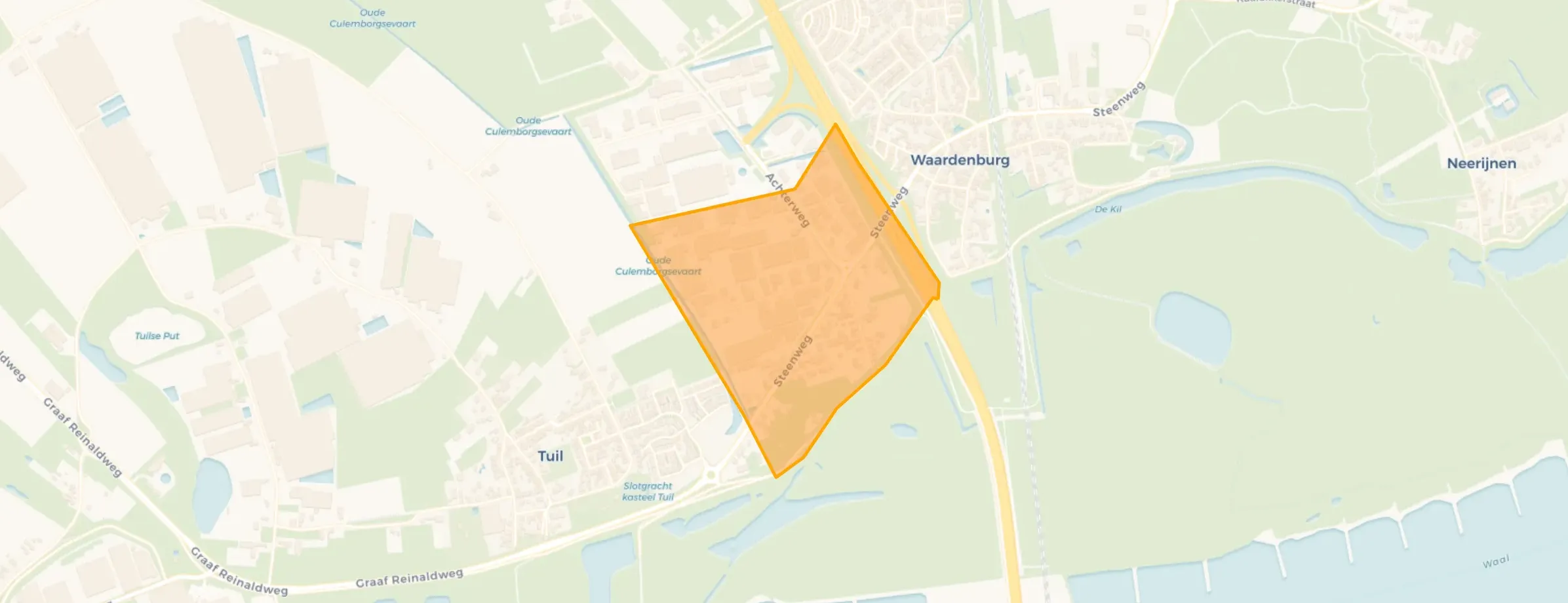 Kaart van Waardenburg-West