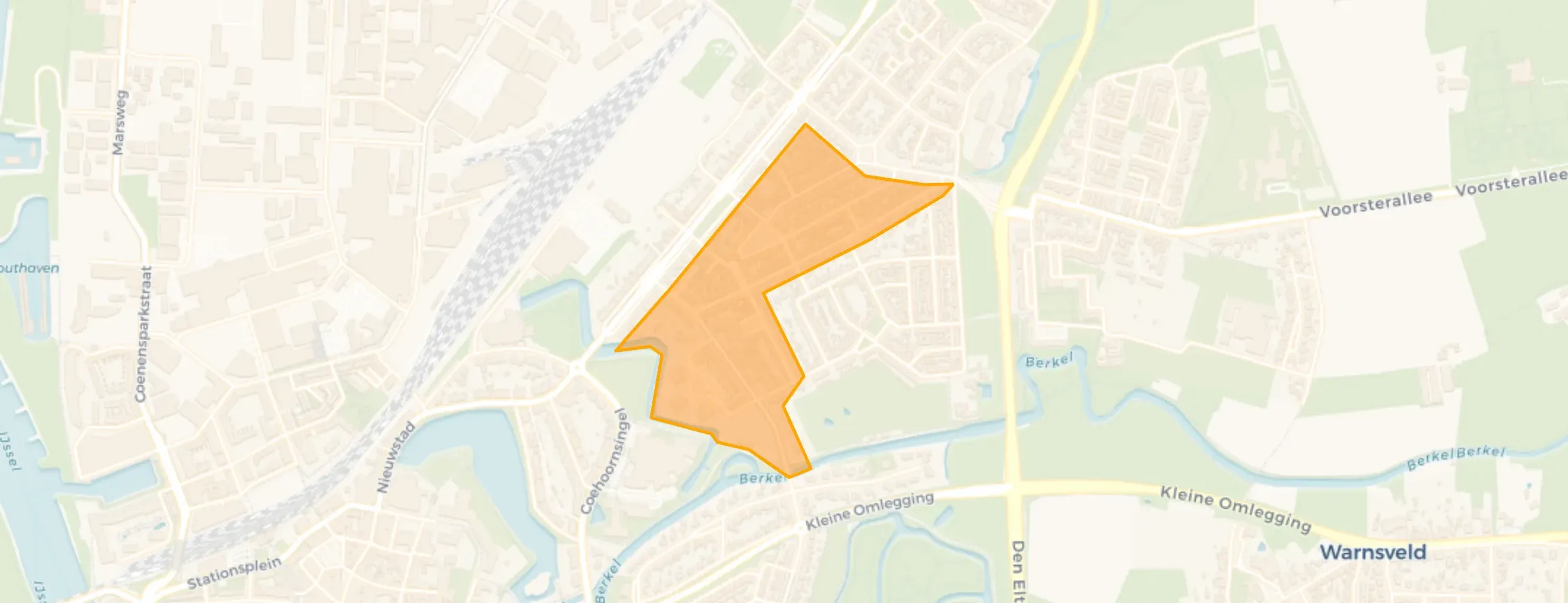 Kaart van Weg naar Laren en omgeving