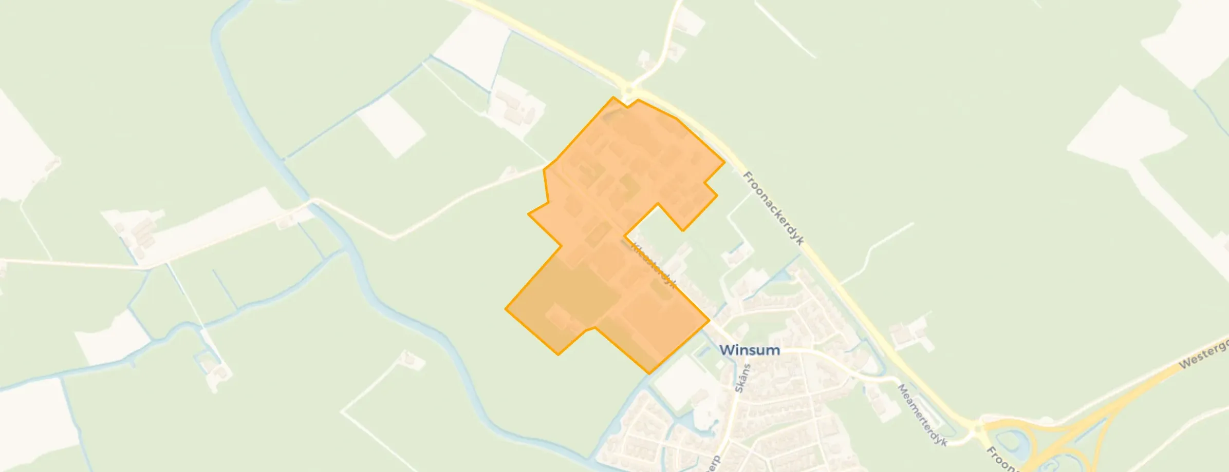 Kaart van Winsum Bedrijventerrein
