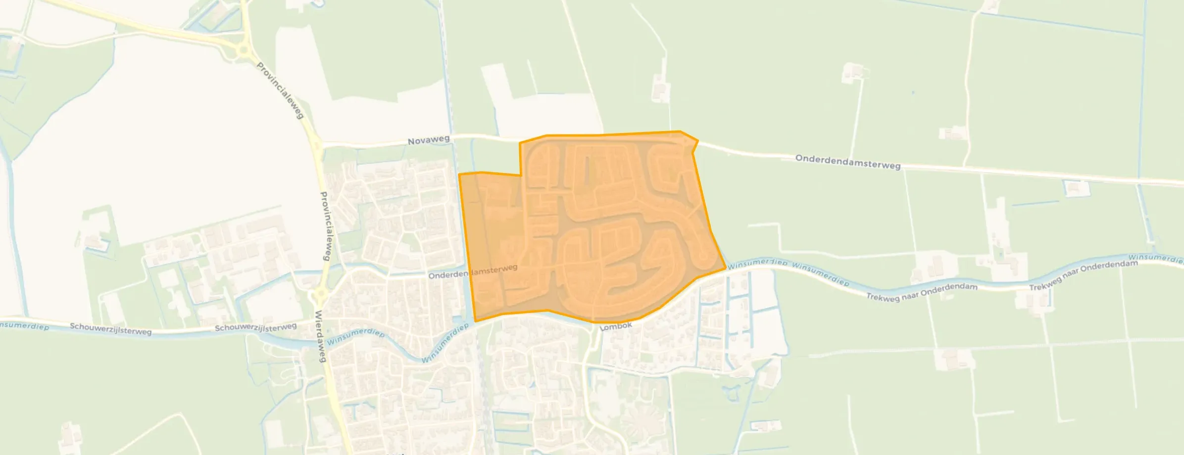 Kaart van Winsum Noord - Oost