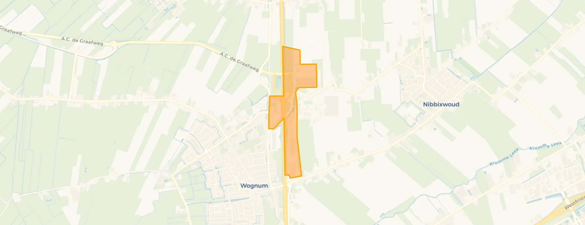 Kaart van Wognum Bedrijventerrein