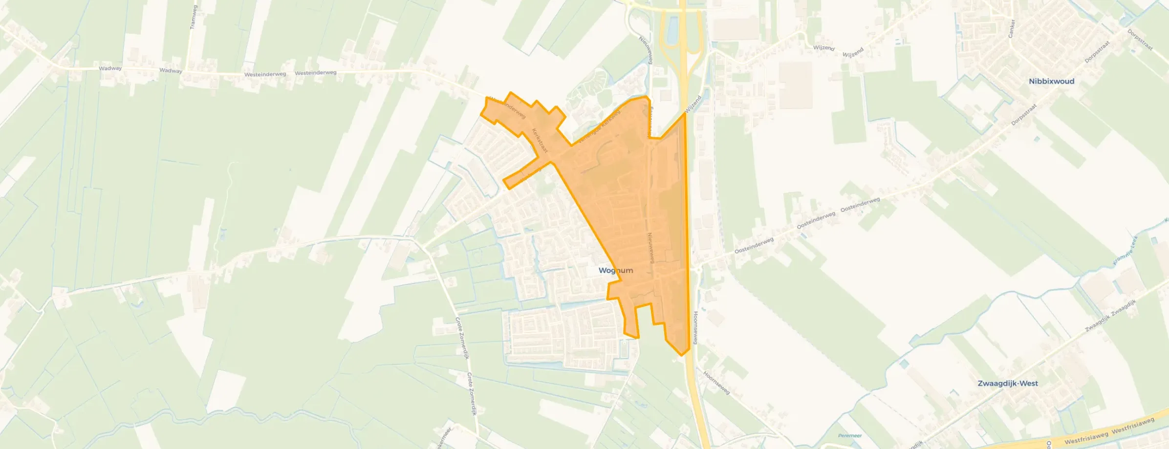 Kaart van Wognum Centrum