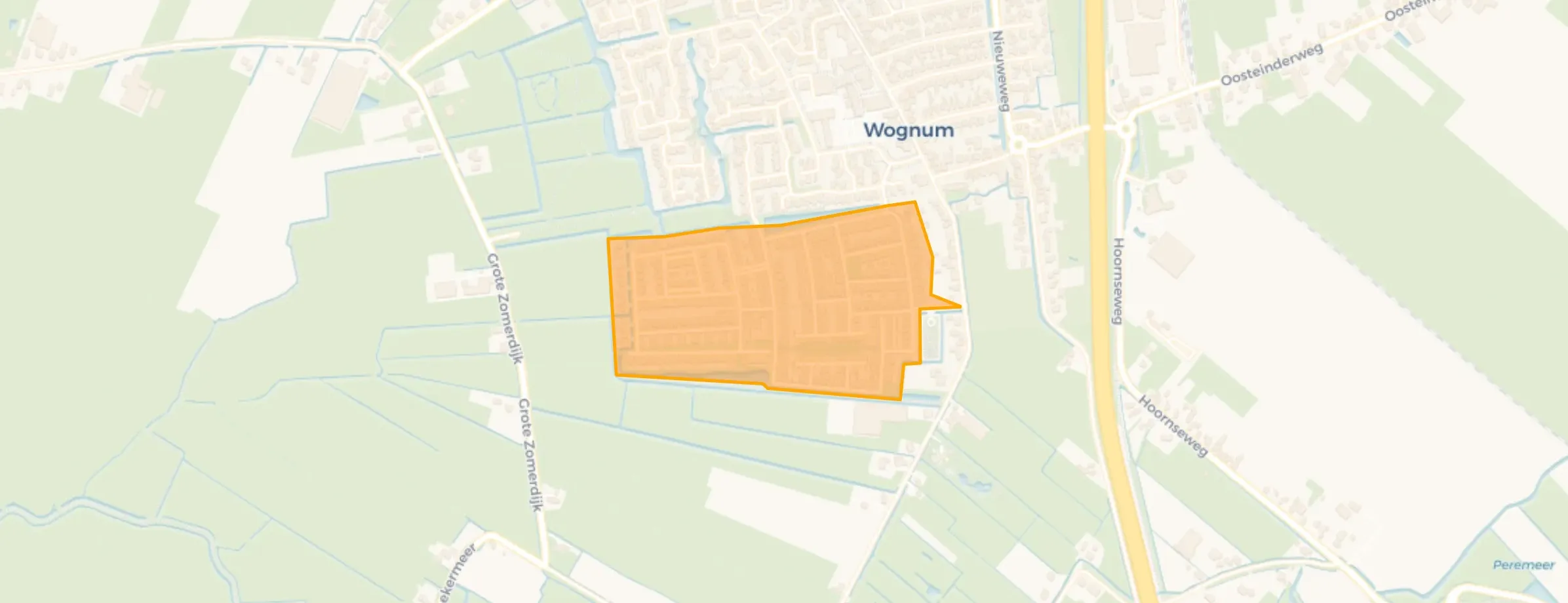 Kaart van Wognum Kreeklanden