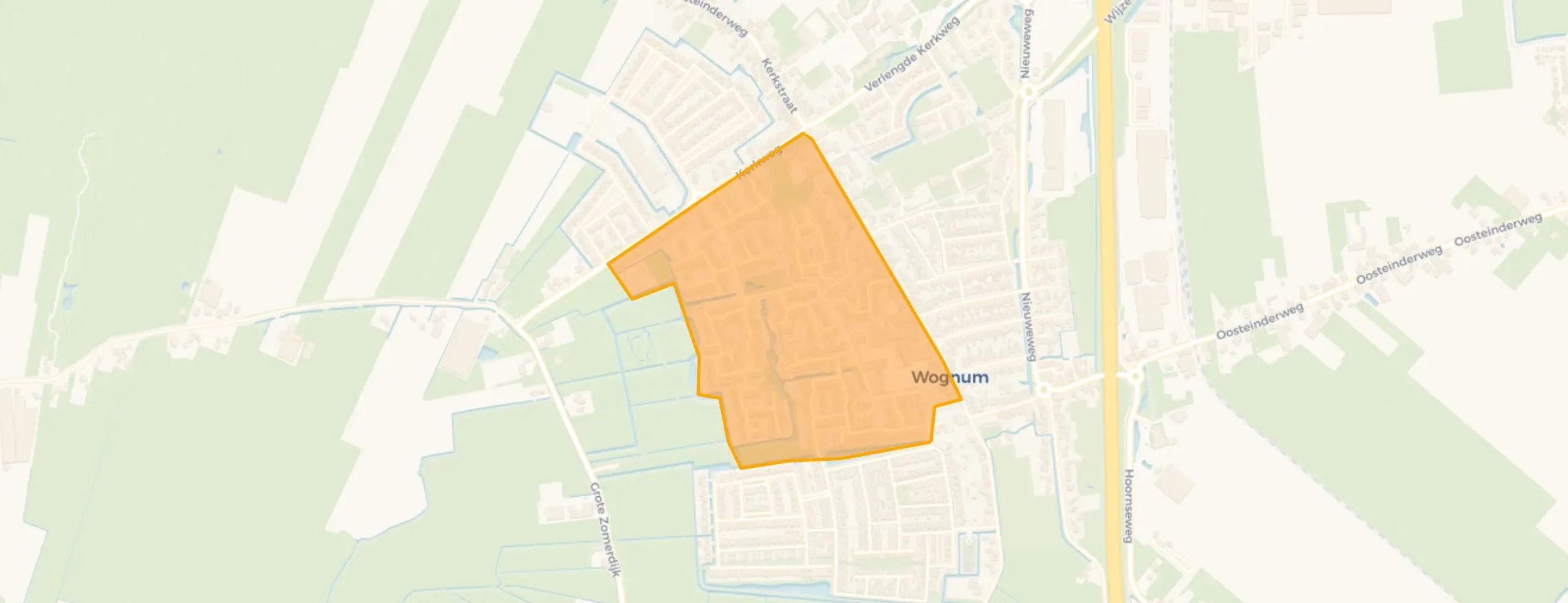 Kaart van Wognum Westergouw