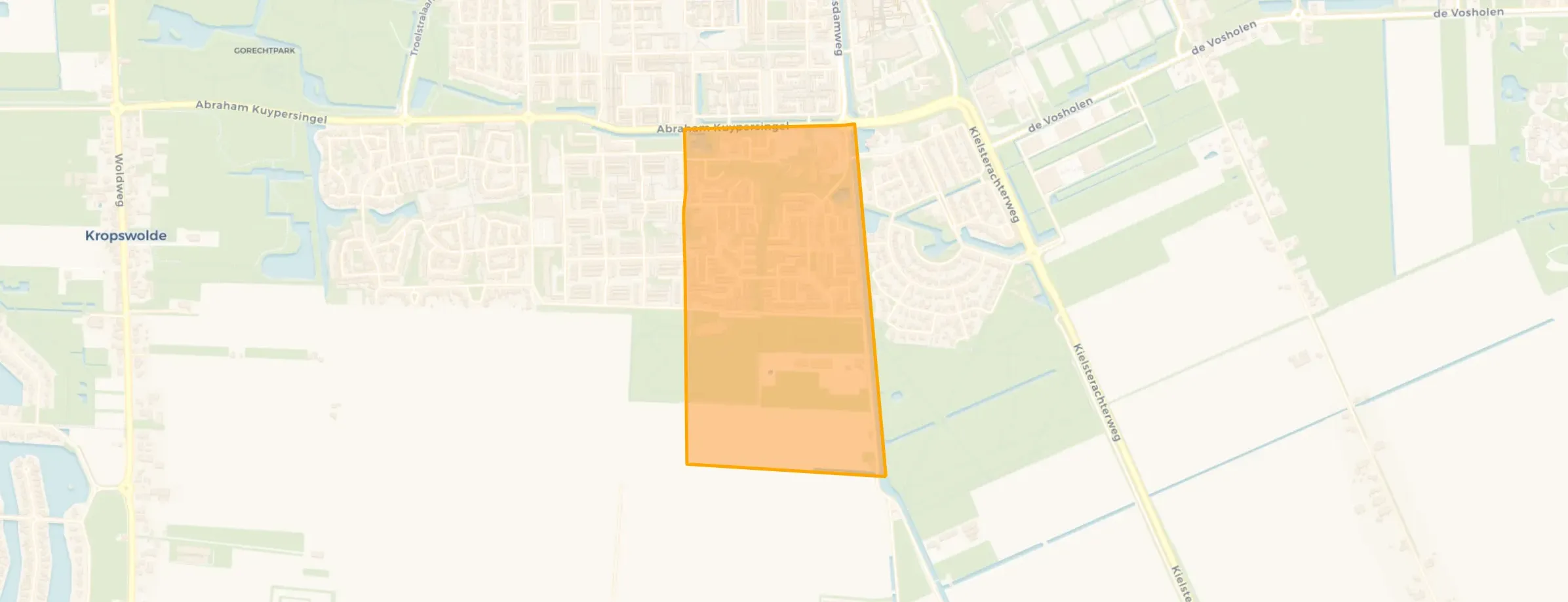 Kaart van Woldwijck-Oost