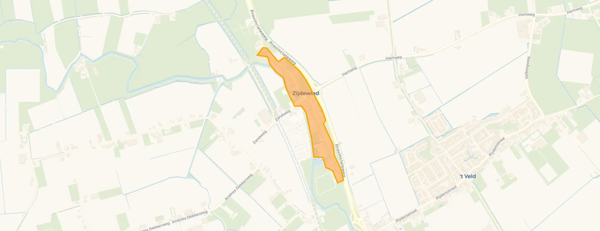 Kaart van Zijdewind (woonkern)