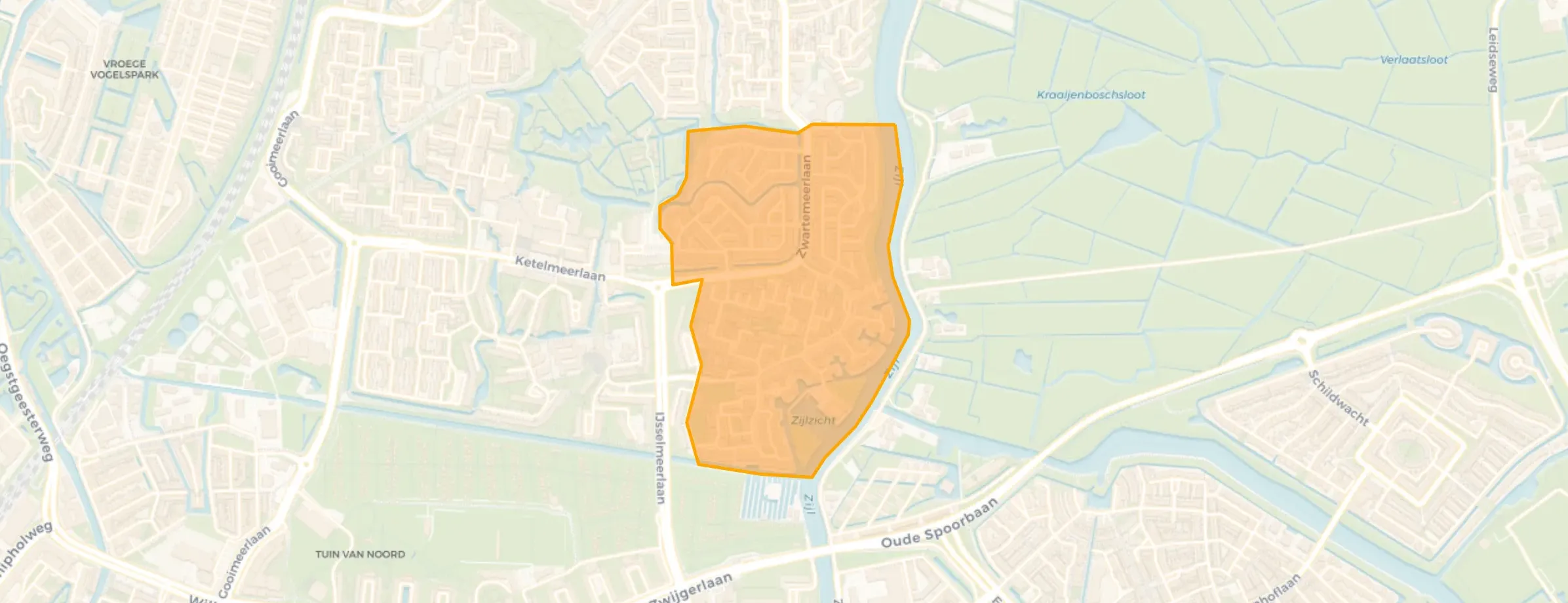 Kaart van Zijlwijk-Zuid