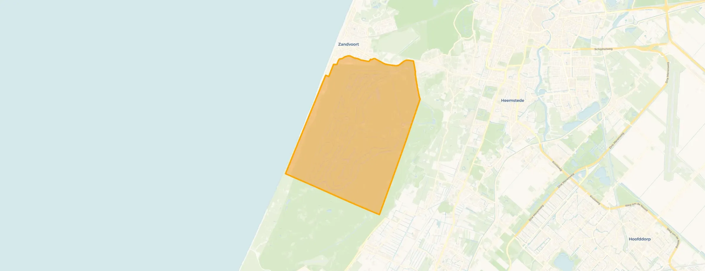 Kaart van Zuid duinen