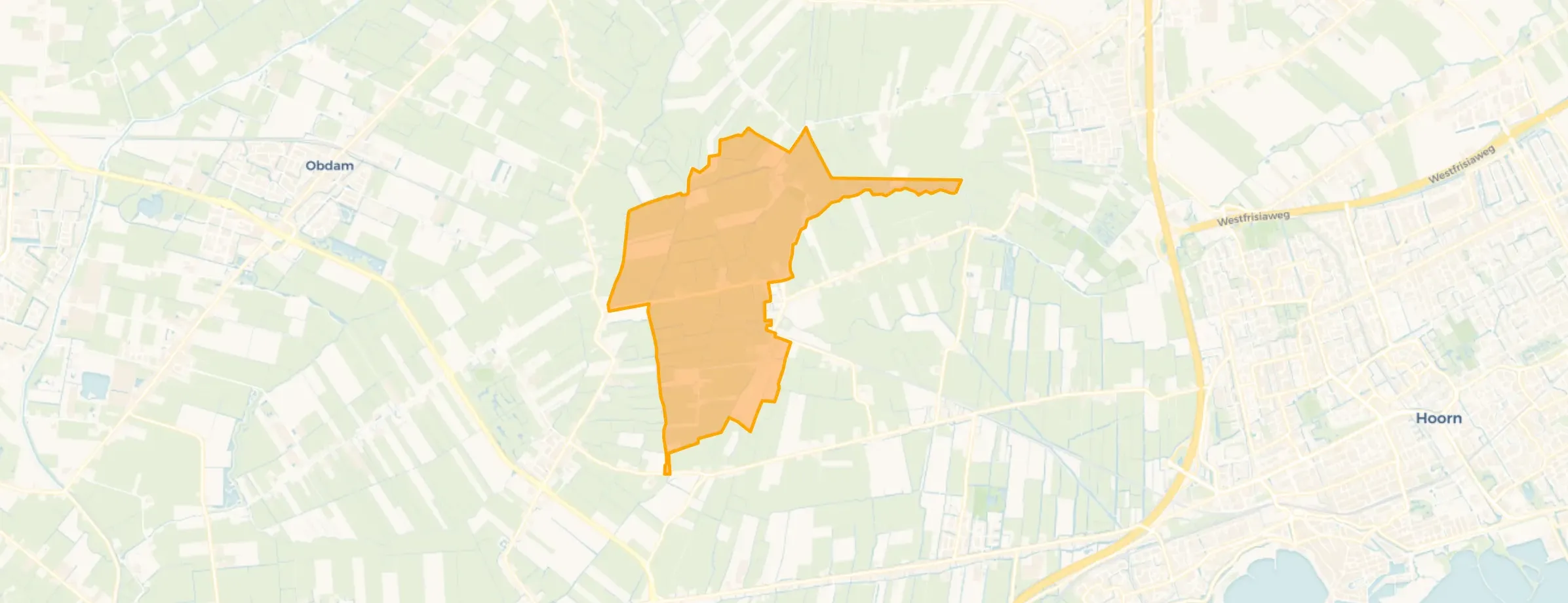 Kaart van Zuidermeer Verspreide huizen West