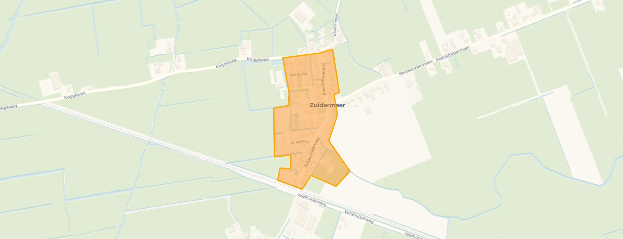 Kaart van Zuidermeerweg en omgeving