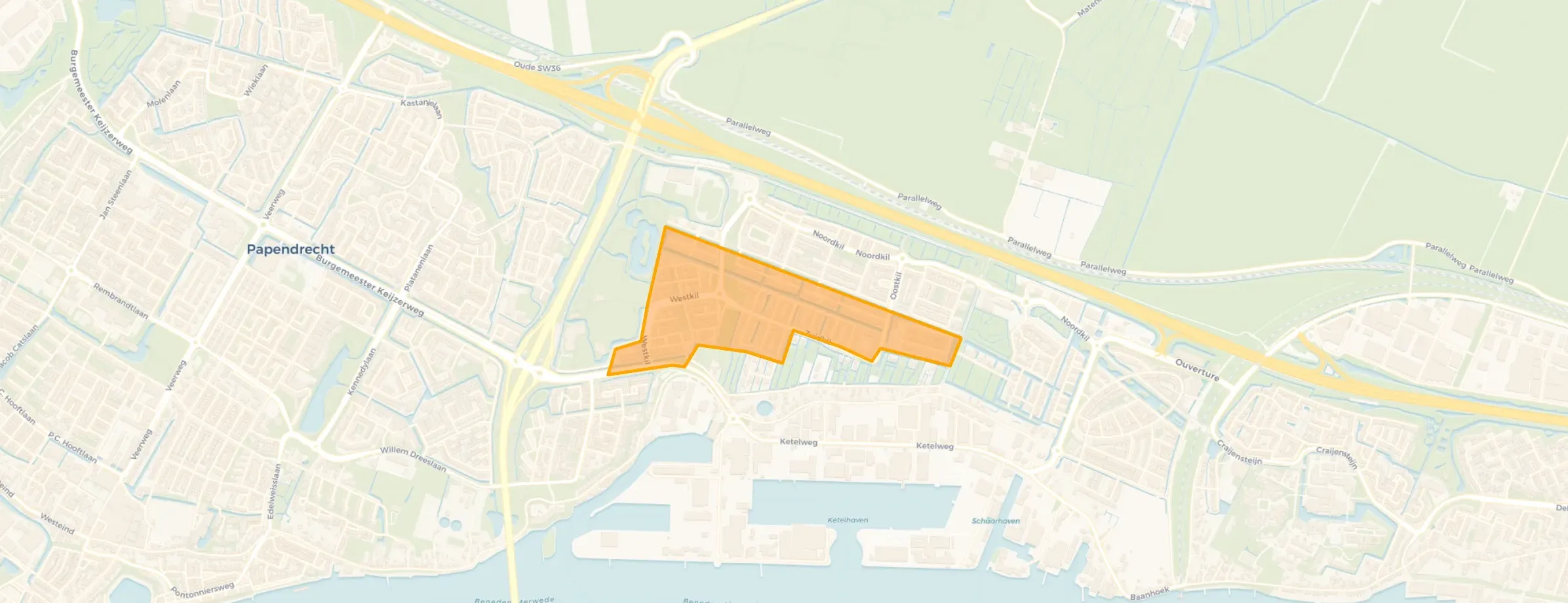 Kaart van Zuidkil Kwartier