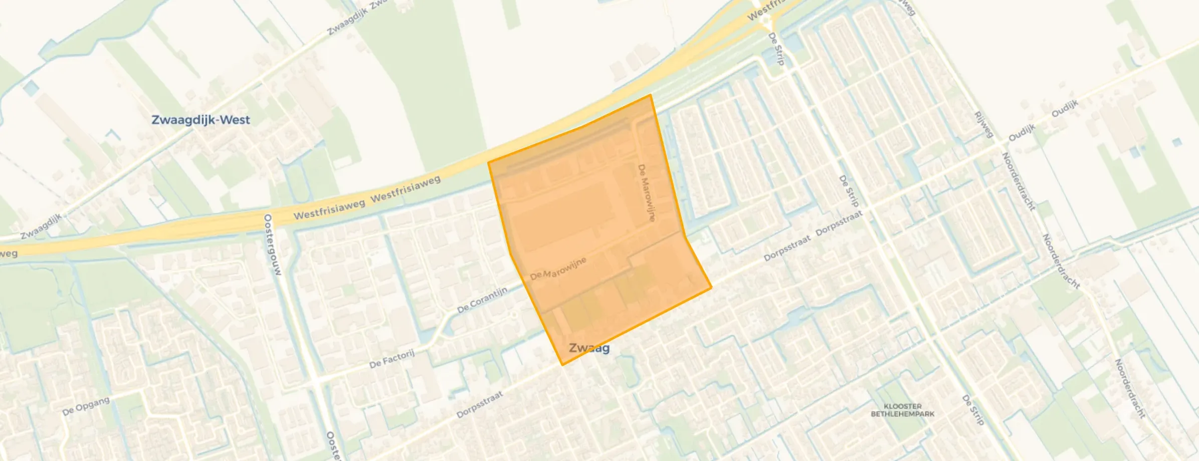 Kaart van Zwaag - Buurt 30 06