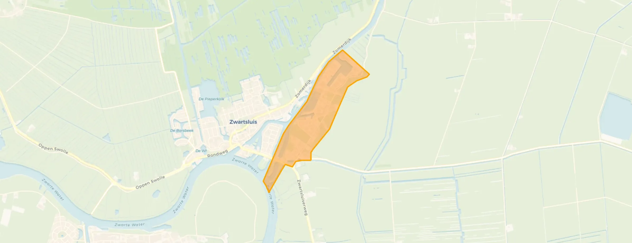 Kaart van Zwartsluis Industrieterrein