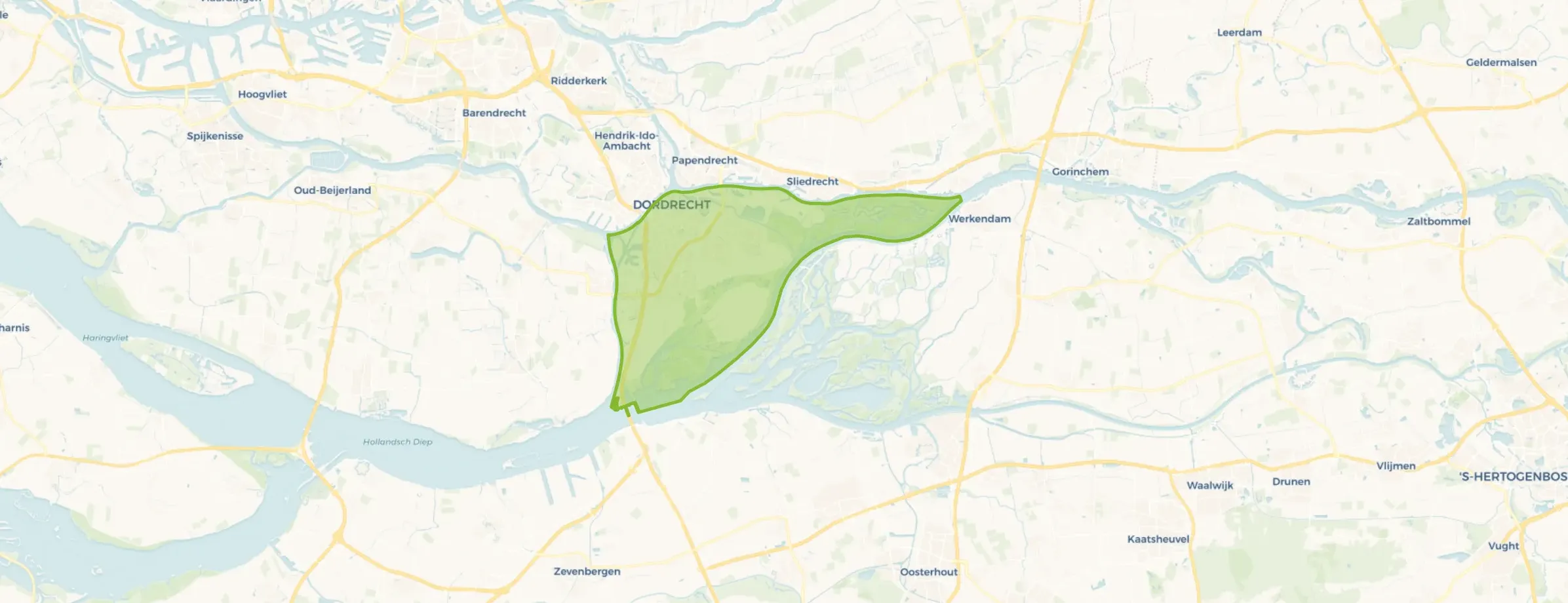 Kaart van Dordrecht