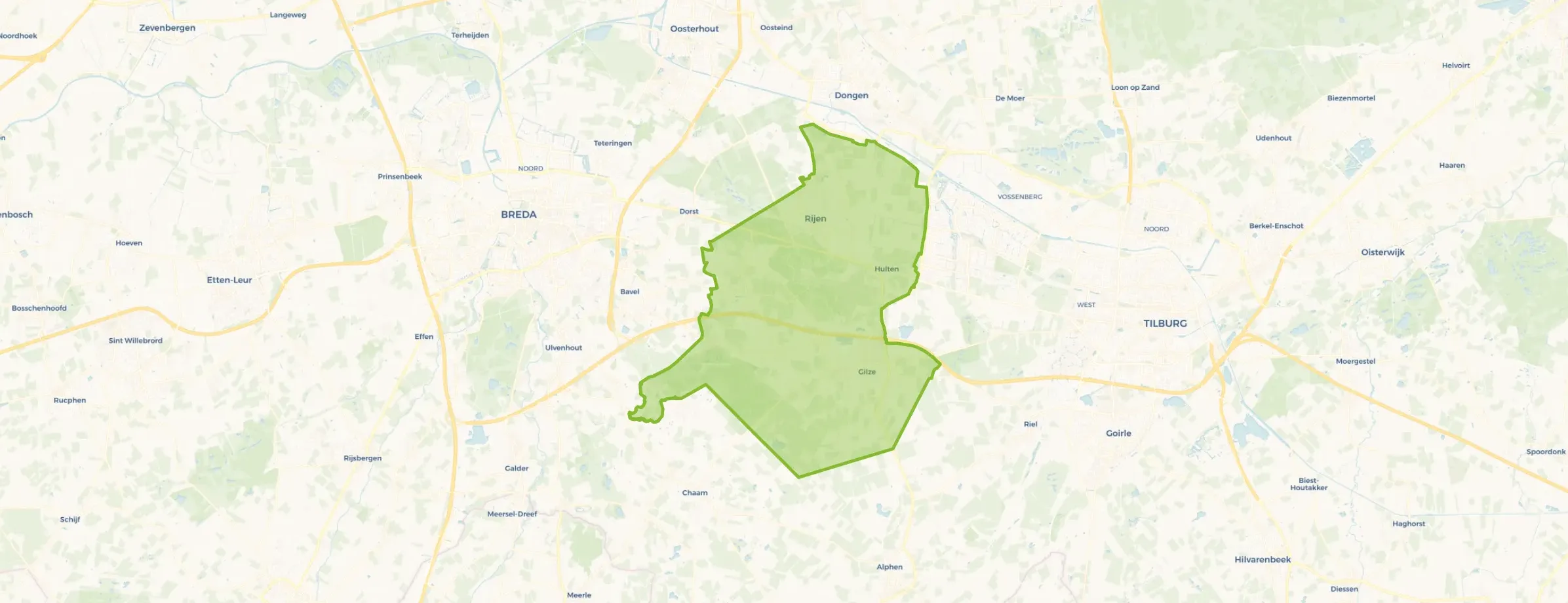 Kaart van Gilze en Rijen