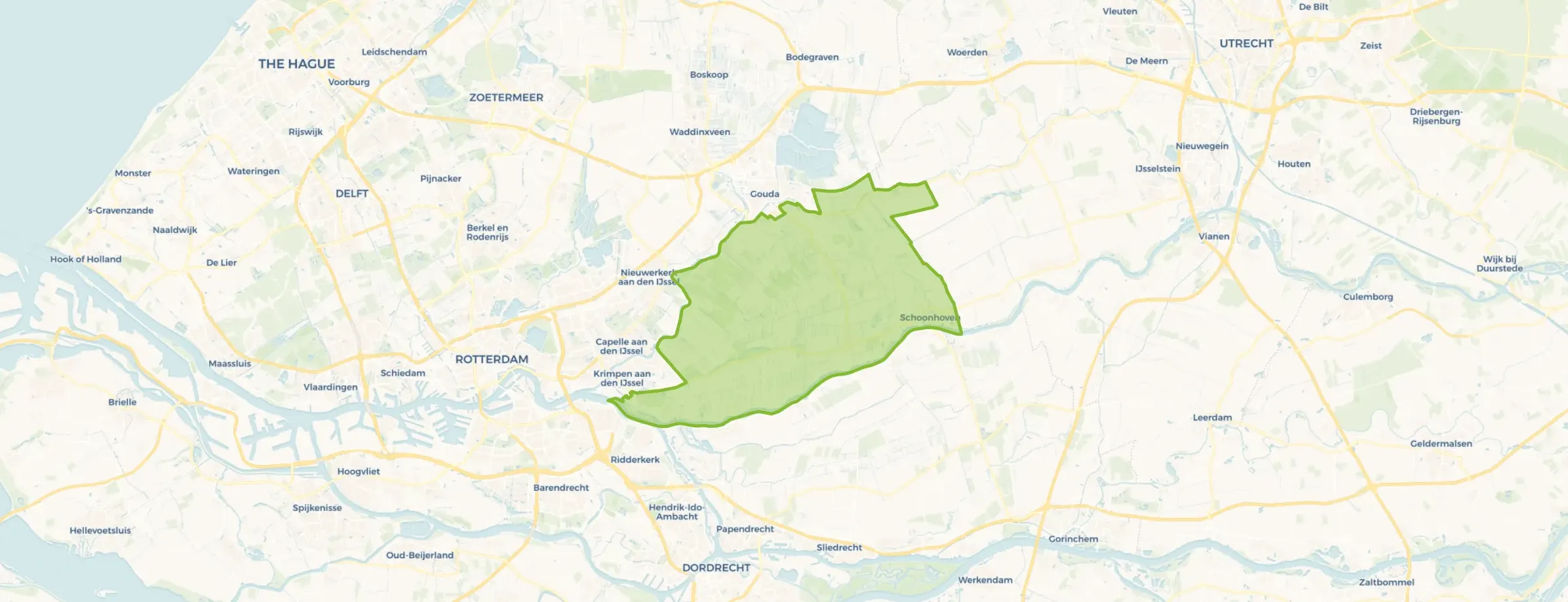 Kaart van Krimpenerwaard