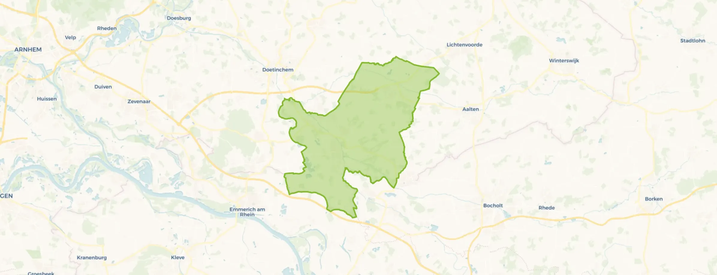 Kaart van Oude IJsselstreek