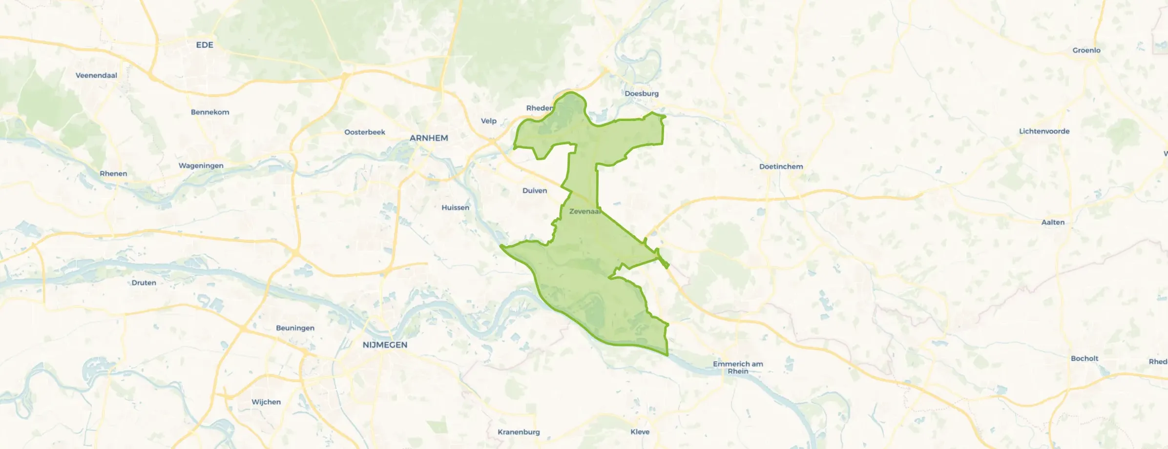 Kaart van Zevenaar