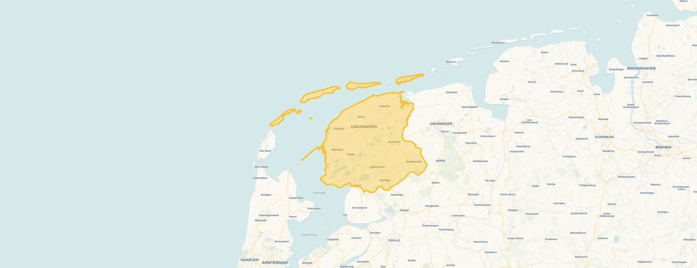 Kaart van Friesland