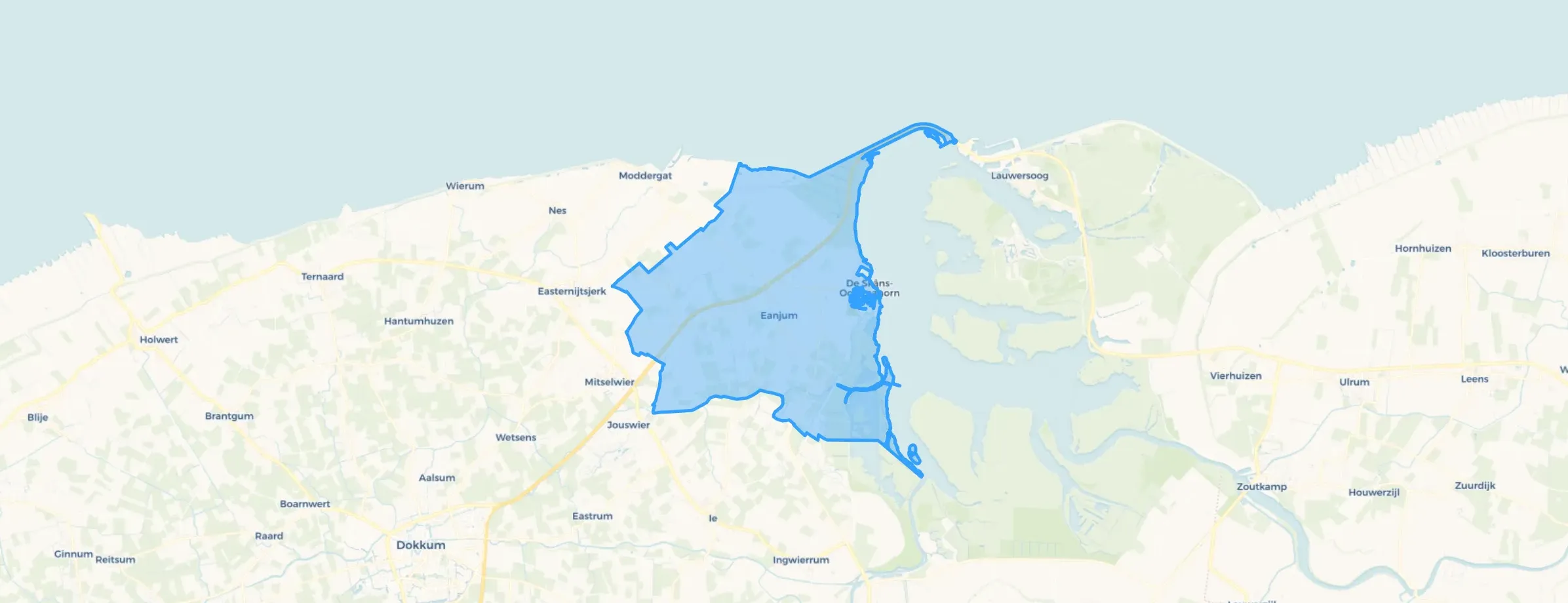 Kaart van Anjum - Noordoost