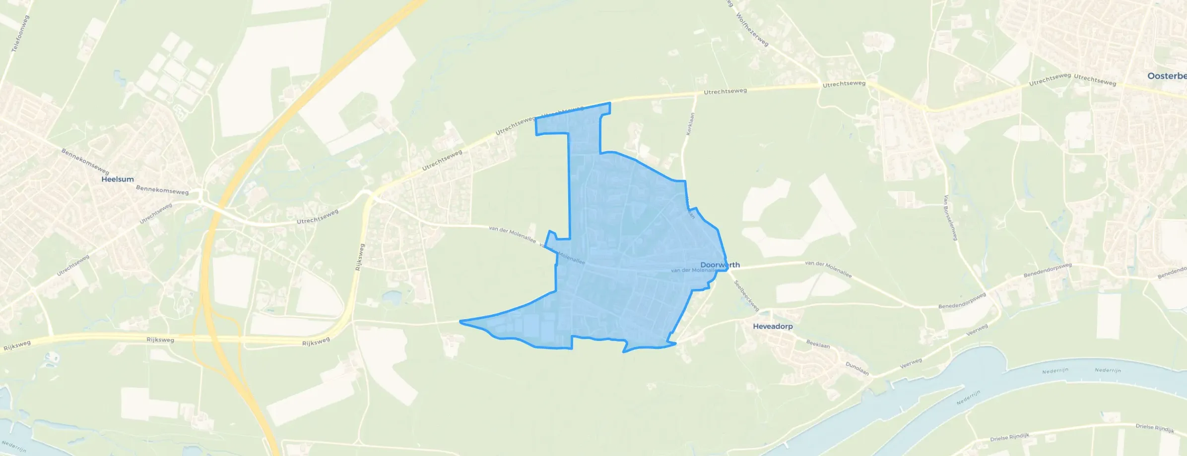 Kaart van Bebouwde kom Doorwerth