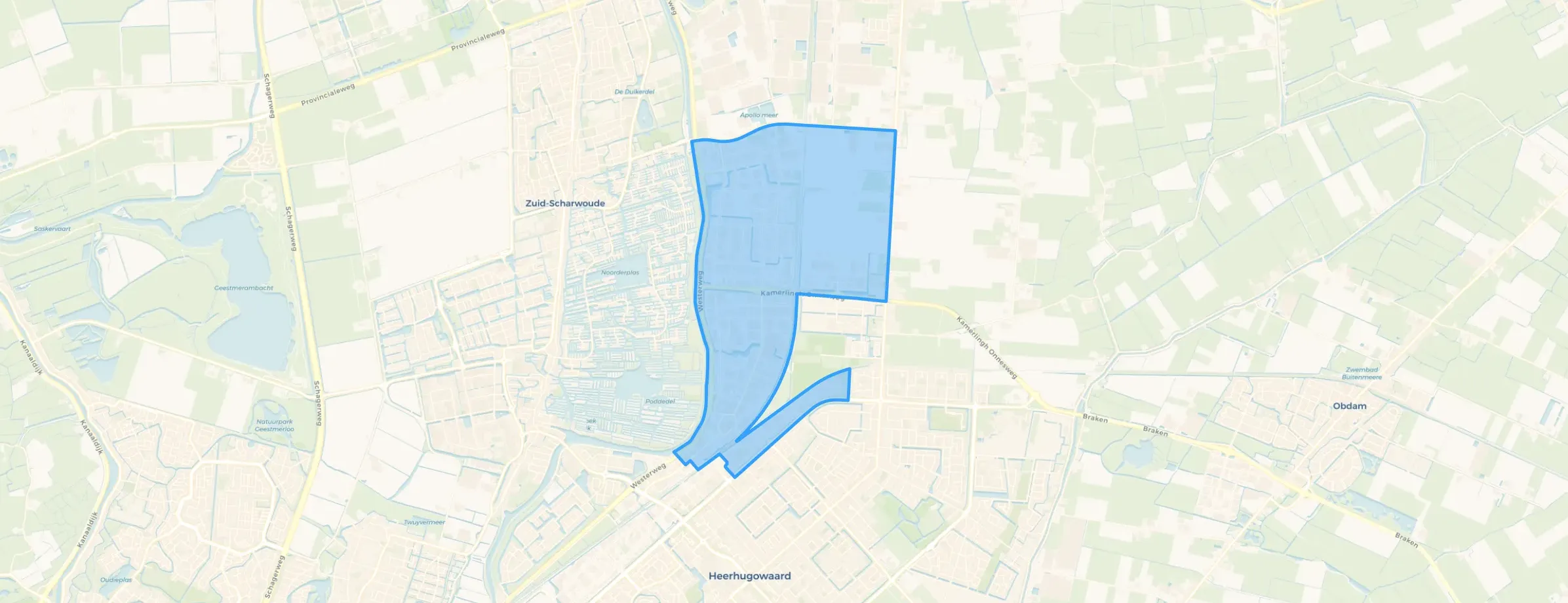 Kaart van Bedrijventerrein Heerhugowaard