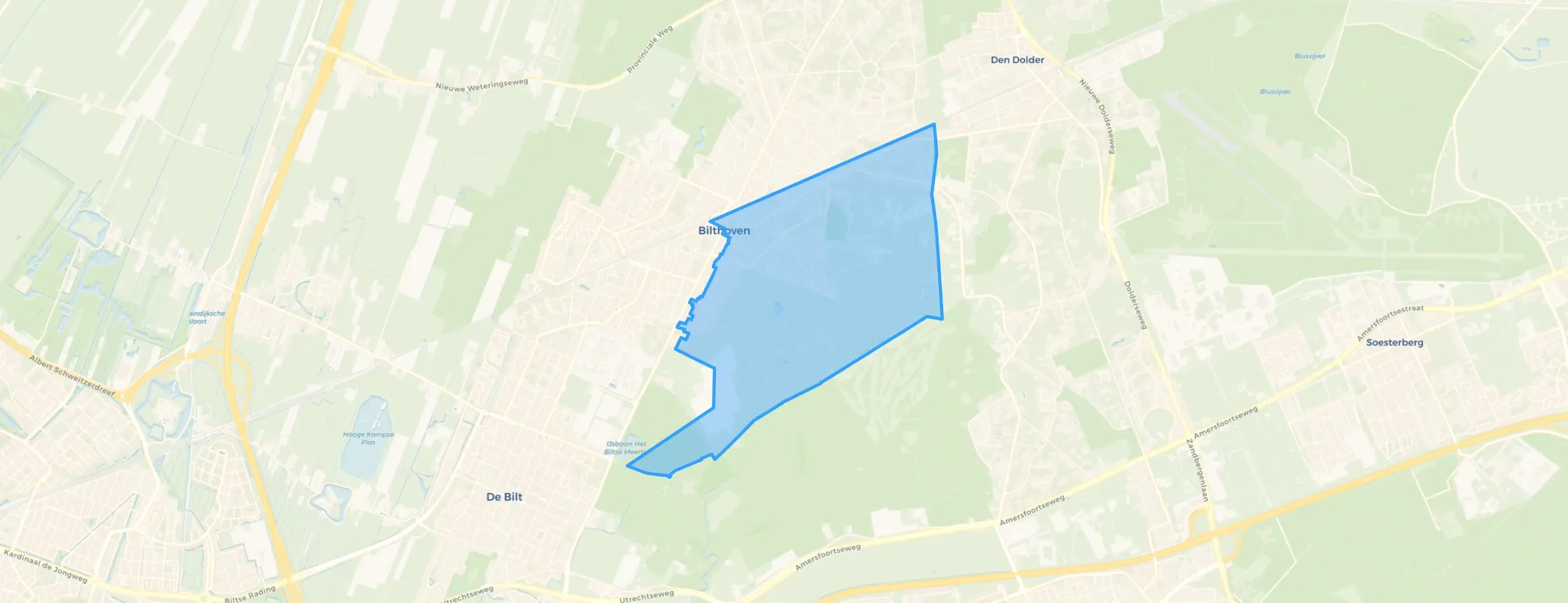 Kaart van Bilthoven Zuid Oost