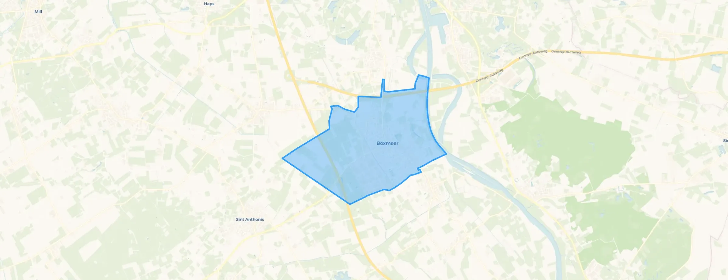 Kaart van Boxmeer