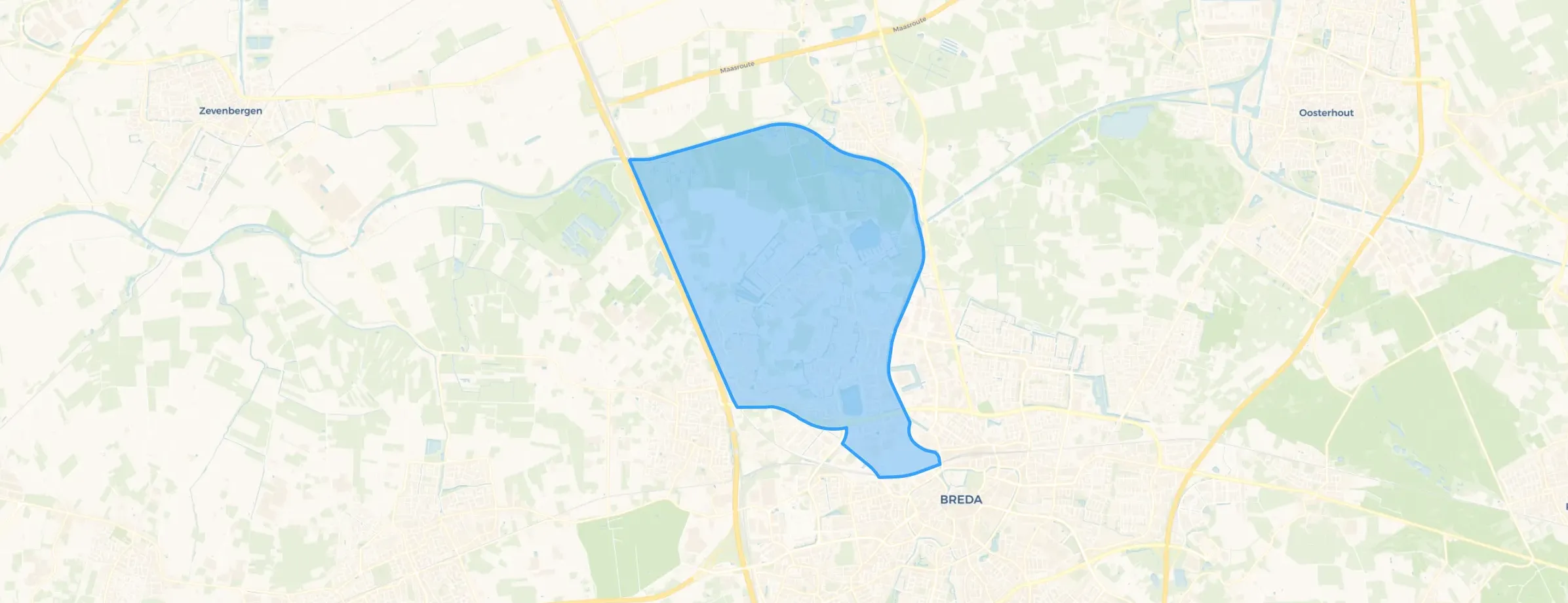 Kaart van Breda noord-west