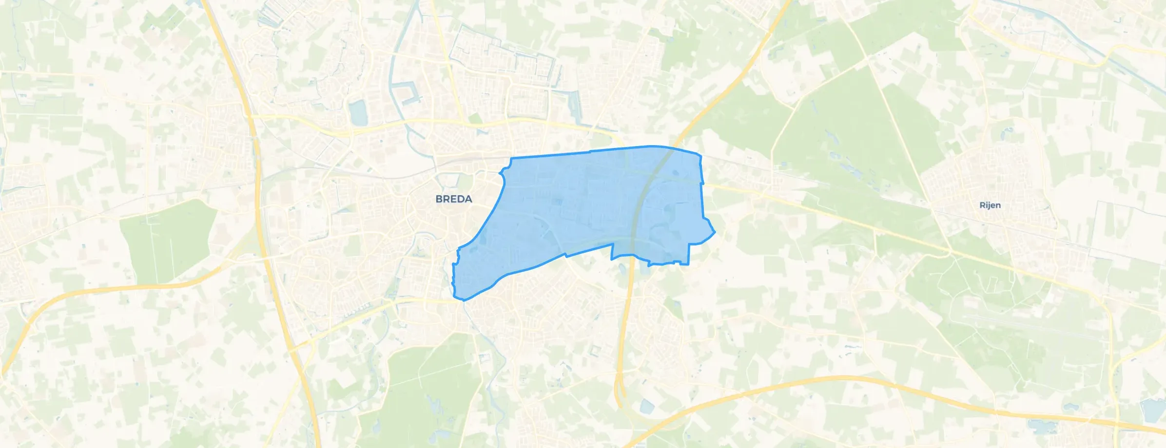 Kaart van Breda oost