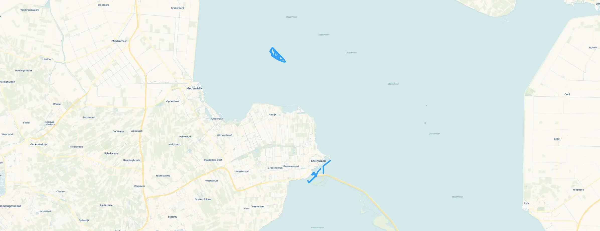Kaart van Buitengebied IJsselmeer en Markermeer