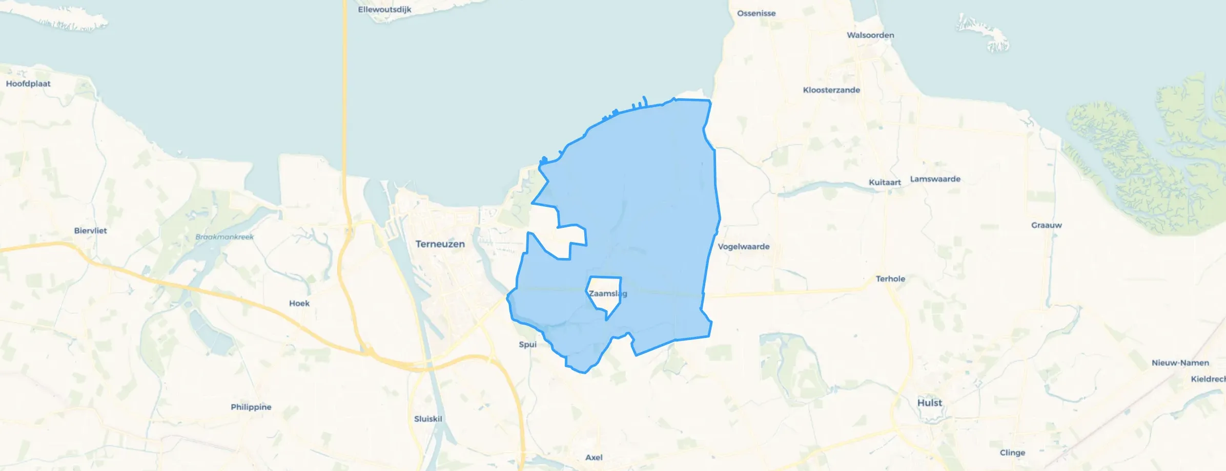 Kaart van Buitengebied Zaamslag