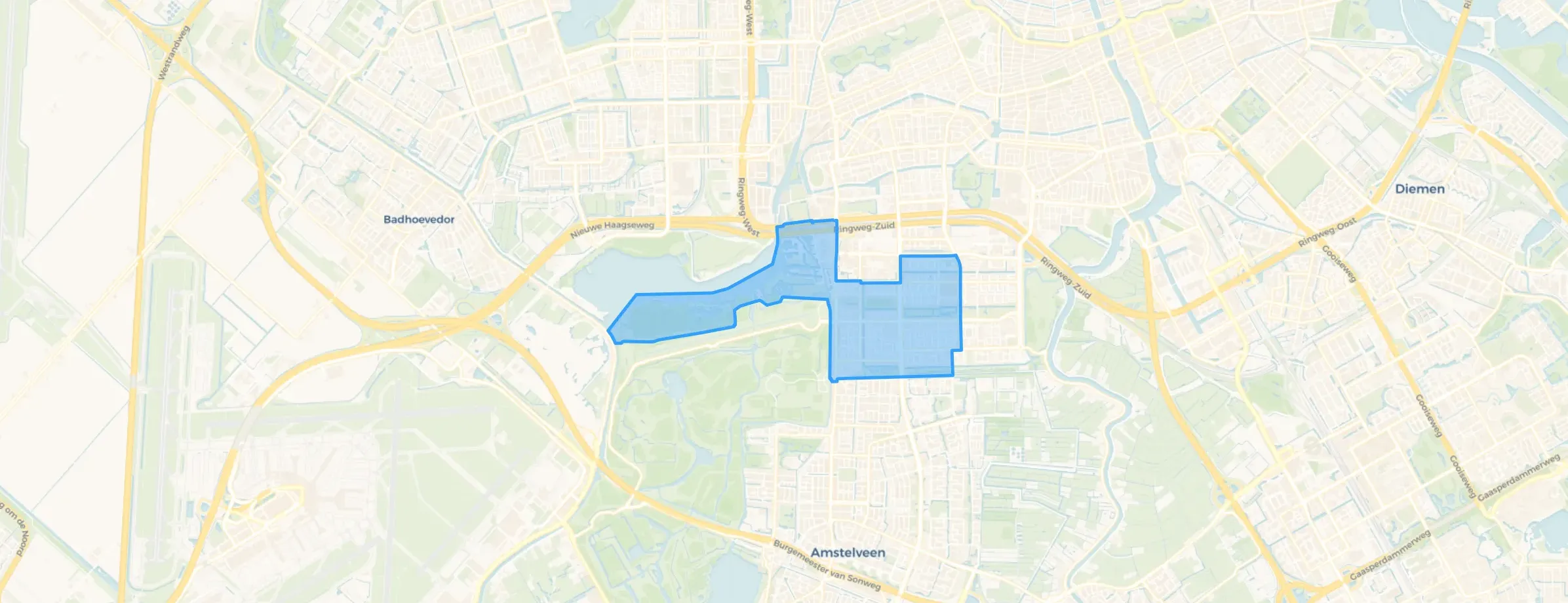 Kaart van Buitenveldert-West