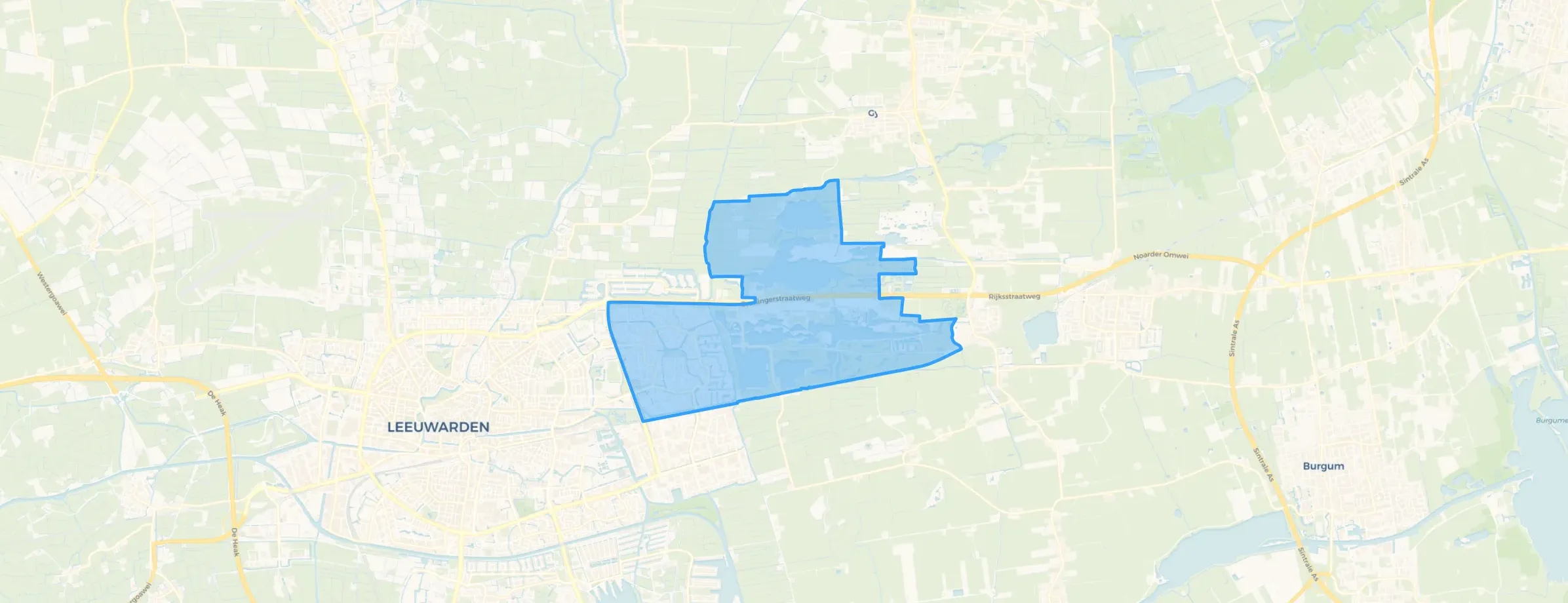 Kaart van Camminghaburen en omgeving