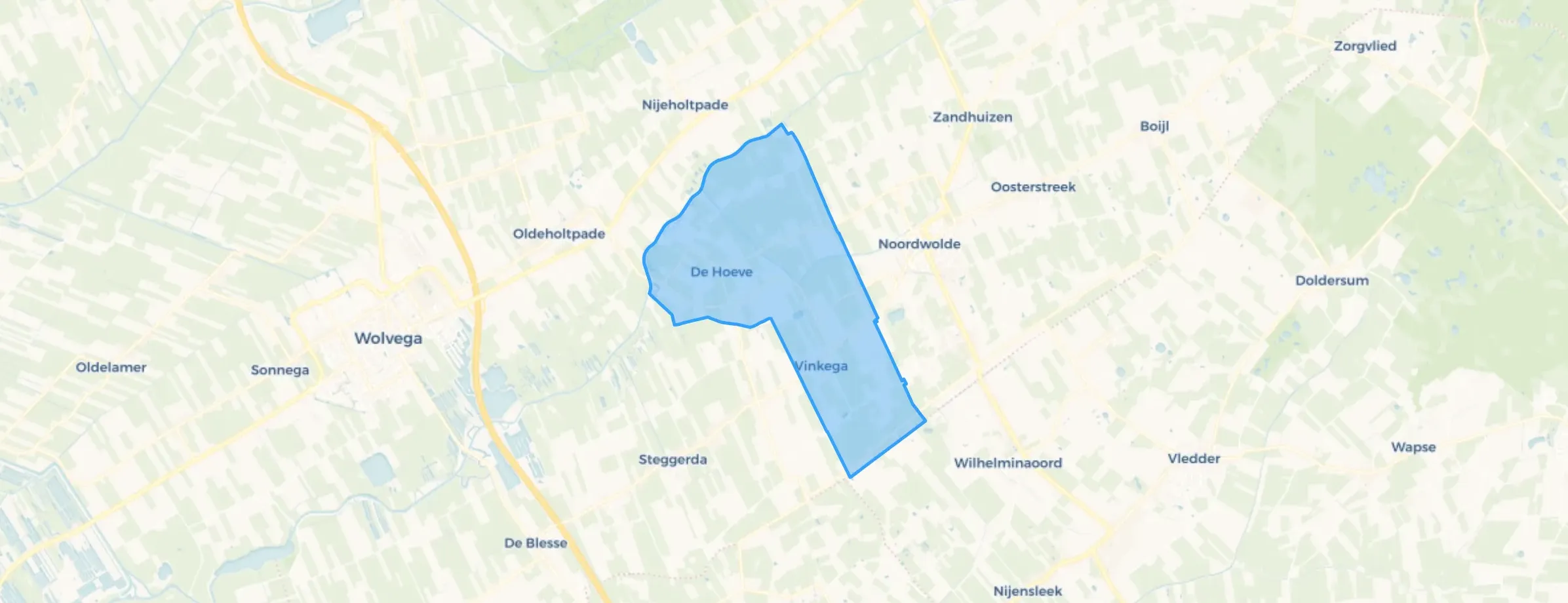Kaart van De Hoeve-Vinkega