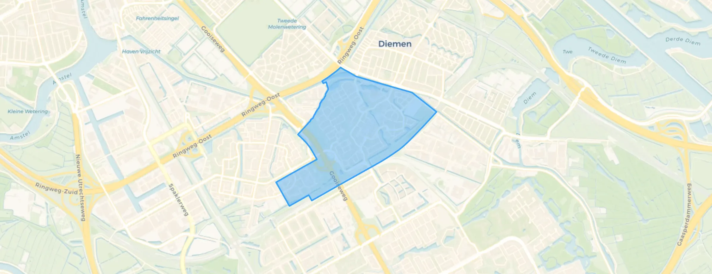 Kaart van Diemen Zuid