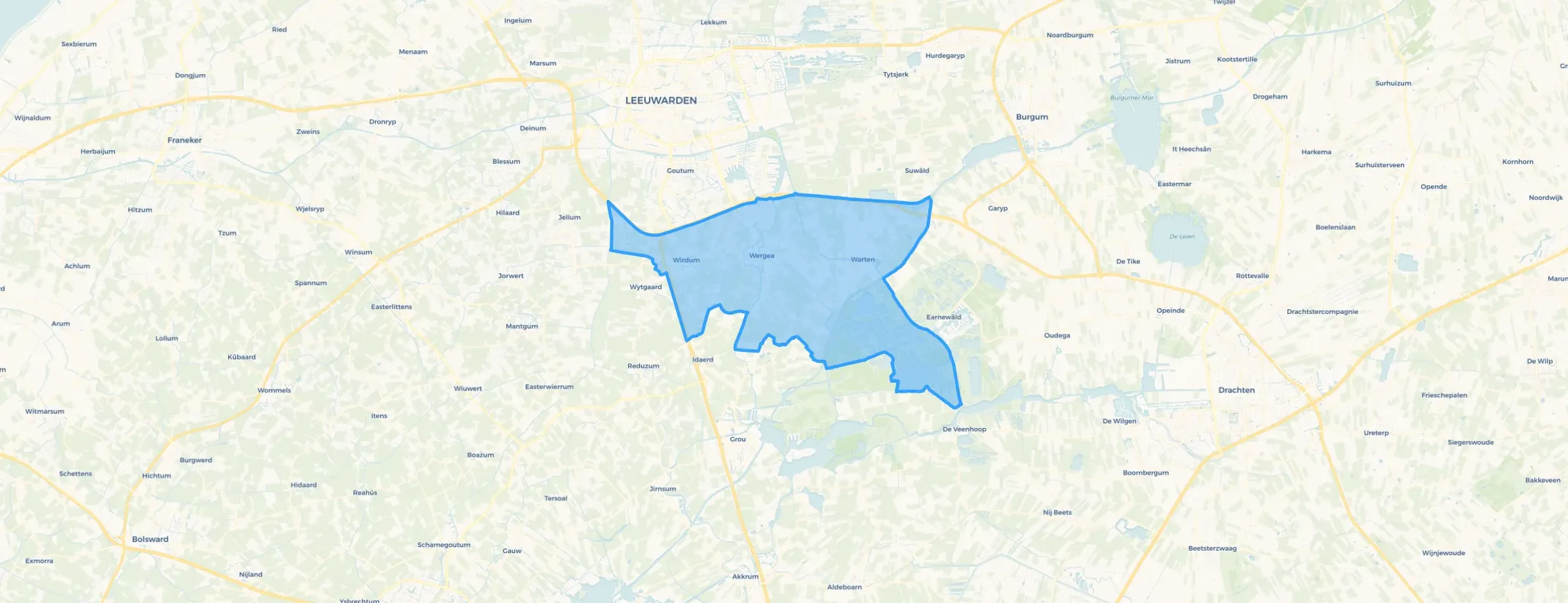Kaart van Dorpen Zuid-Oost