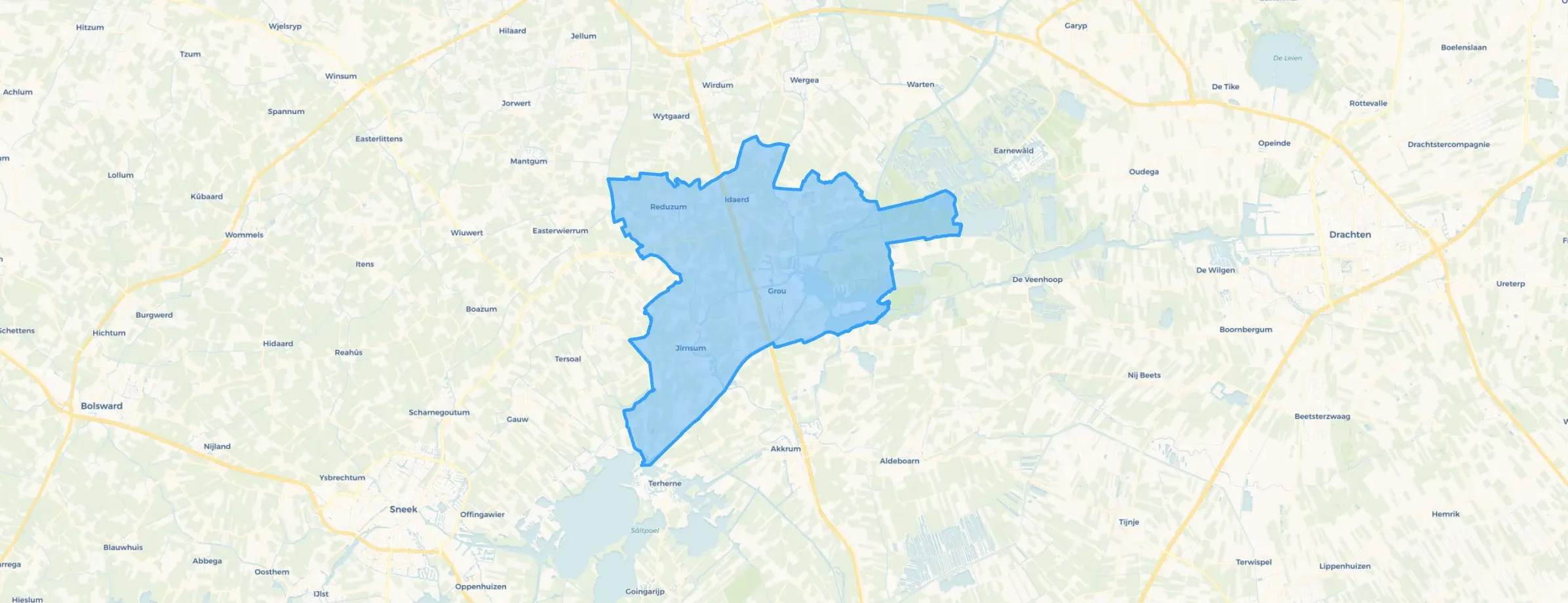 Kaart van Grou en omgeving