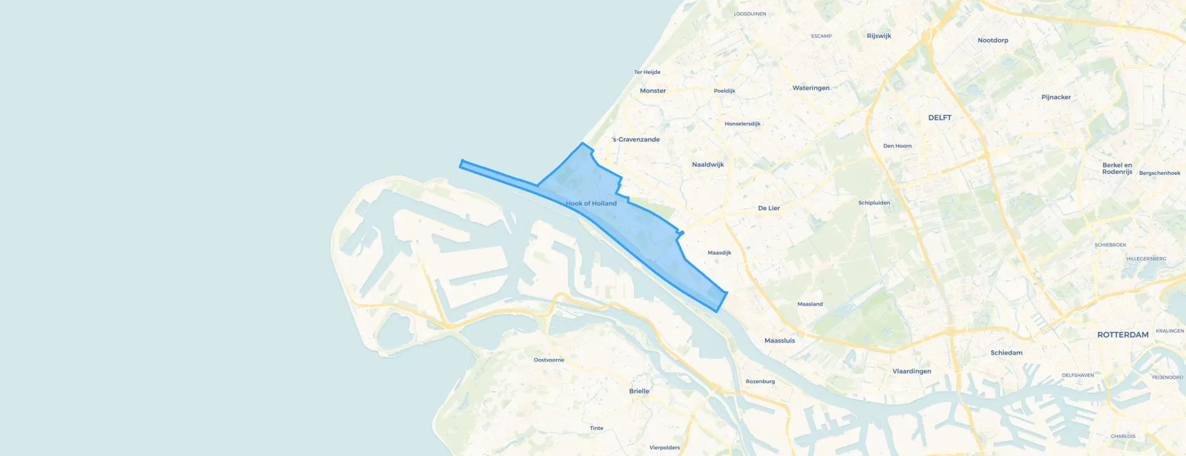 Kaart van Hoek van Holland