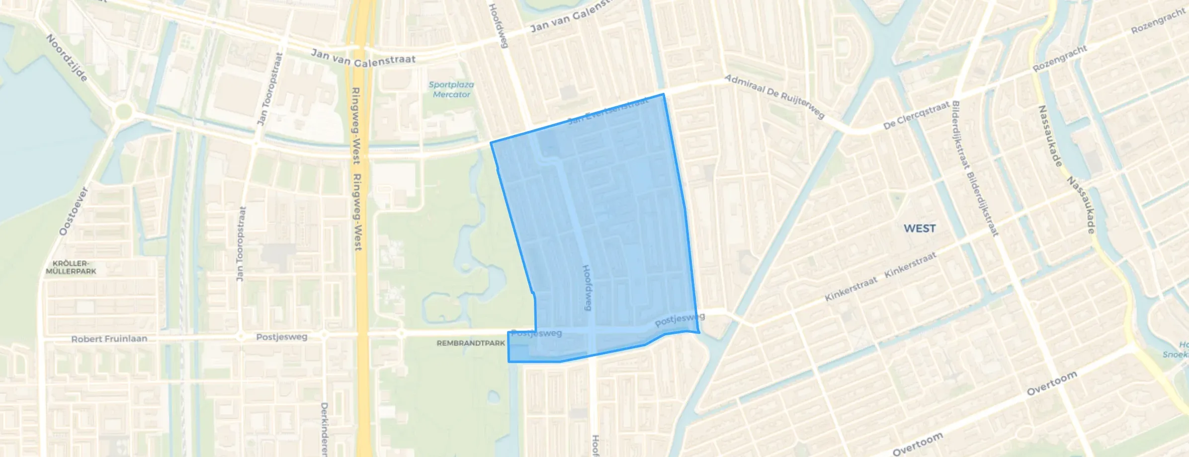 Kaart van Hoofdweg en omgeving
