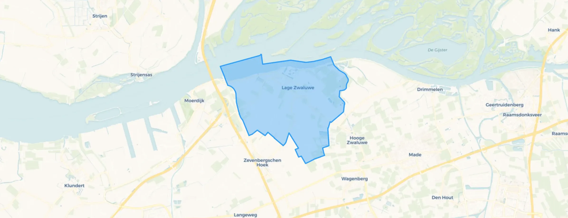 Kaart van Lage Zwaluwe