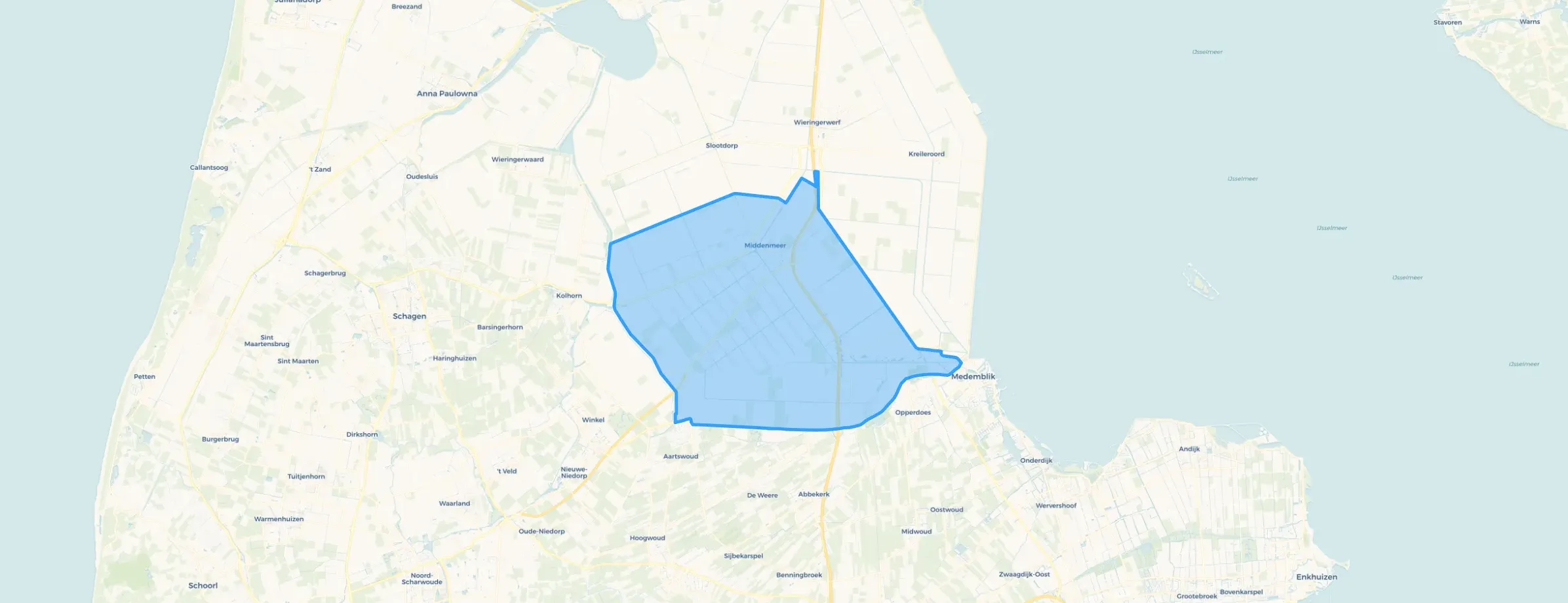 Kaart van Middenmeer