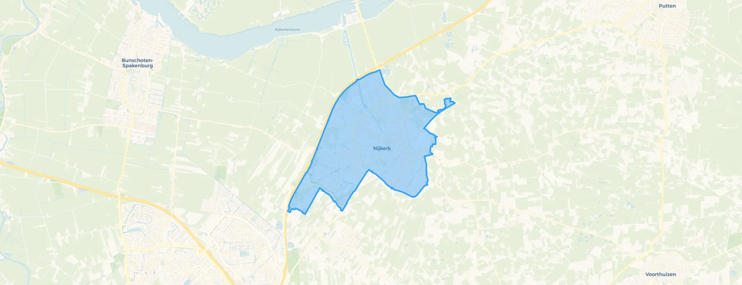 Kaart van Nijkerk-stad