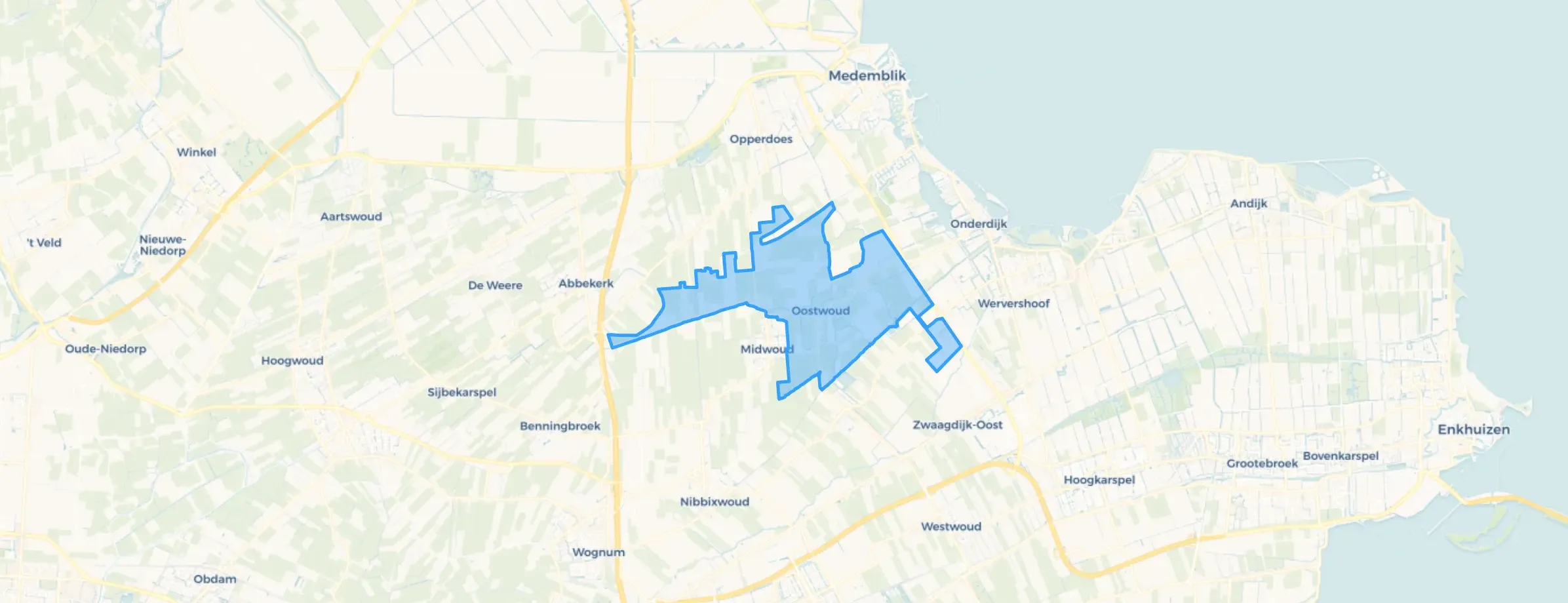 Kaart van Oostwoud