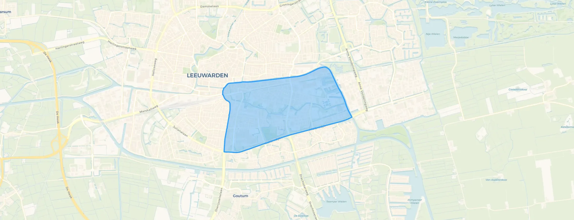 Kaart van Potmargezone